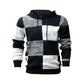⏰ Countdown läuft – 50% nur noch 3 Tage! Herren-Casual-Kapuzenstrickpullover mit karierten Patchwork-Elementen