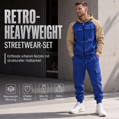 ⏳ Nur noch heute: 50% Rabatt🔥Herren-Set mit Kapuzenpullover und Jogginghose im Color-Block-Design
