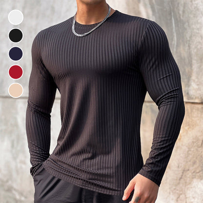 ⌛ Nur solange Vorrat reicht – danach regulärer Preis! Einfarbiges Langarm-Basic-Pullover für Herren