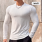 ⌛ Nur solange Vorrat reicht – danach regulärer Preis! Einfarbiges Langarm-Basic-Pullover für Herren