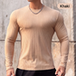 ⌛ Nur solange Vorrat reicht – danach regulärer Preis! Einfarbiges Langarm-Basic-Pullover für Herren