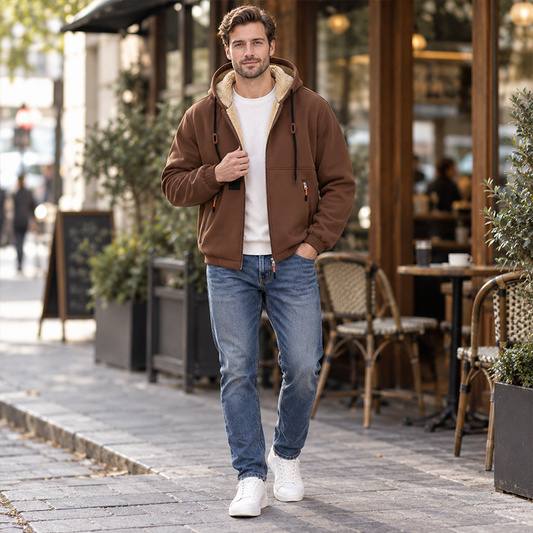 📢📢50%Rabatt!!!🎉✨Warmes Kapuzenpullover mit Reißverschluss für Herren