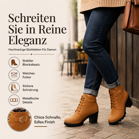 🔥 50% Rabatt – Nur heute👖 Damen Vintage Stiefeletten mit Blockabsatz