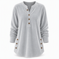 ⏰ Die Aktion läuft aus – also schnell sein lohnt sich! Lässiges, lockeres Samt-Langarmshirt für Damen mit Knopf-V-Ausschnitt