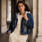 🚀 Der neue Favorit ist da – und er ist schon ein Verkaufsschlager! Damen Jeansjacke mit Kapuze, Lagenlook und warmem Futter