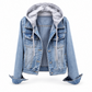 🚀 Der neue Favorit ist da – und er ist schon ein Verkaufsschlager! Damen Jeansjacke mit Kapuze, Lagenlook und warmem Futter