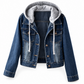 🚀 Der neue Favorit ist da – und er ist schon ein Verkaufsschlager! Damen Jeansjacke mit Kapuze, Lagenlook und warmem Futter
