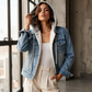 🚀 Der neue Favorit ist da – und er ist schon ein Verkaufsschlager! Damen Jeansjacke mit Kapuze, Lagenlook und warmem Futter