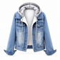 🚀 Der neue Favorit ist da – und er ist schon ein Verkaufsschlager! Damen Jeansjacke mit Kapuze, Lagenlook und warmem Futter
