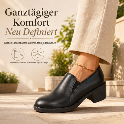 Pumps im britischen Retro-Stil zum Hineinschlüpfen mit mittelhohem Blockabsatz für Damen, große Größen, Schuhe mit klobigem Absatz und niedrigem Schaft