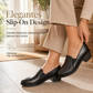 Pumps im britischen Retro-Stil zum Hineinschlüpfen mit mittelhohem Blockabsatz für Damen, große Größen, Schuhe mit klobigem Absatz und niedrigem Schaft