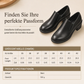 Pumps im britischen Retro-Stil zum Hineinschlüpfen mit mittelhohem Blockabsatz für Damen, große Größen, Schuhe mit klobigem Absatz und niedrigem Schaft