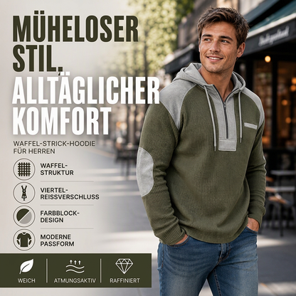 📢📢50% Rabatt!!! 🎉✨ Herren Freizeit Patchwork Waffelstrick Hoodie