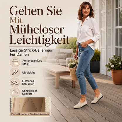 ⏳ Nur noch wenige Stück verfügbar – danach ist Schluss! Atmungsaktive gestrickte Flache Schuhe für Damen