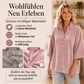 🔥Beliebtes Produkt ！✨Samt-Oberteil mit 3/4-Ärmeln und Halb-Reißverschluss für Damen