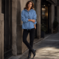 📈 Verkaufshit Nr. 1 – direkt 50%! Legere Jeans-Kapuzenjacke mit Knopfleiste für Damen
