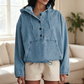 📈 Verkaufshit Nr. 1 – direkt 50%! Legere Jeans-Kapuzenjacke mit Knopfleiste für Damen