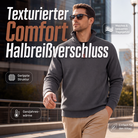 🚨 Eilmeldung: 50% endet heute Nacht! Herren-Casual-Sweatshirt aus Twill-Jacquard mit Halb-Reißverschluss