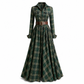 Plus-Size-Kleid für Damen im französischen Vintage-Karomuster mit unregelmäßigem Saum und figurformendem, schlankmachendem Design