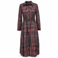 Plus-Size-Kleid für Damen im französischen Vintage-Karomuster mit unregelmäßigem Saum und figurformendem, schlankmachendem Design