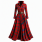 Plus-Size-Kleid für Damen im französischen Vintage-Karomuster mit unregelmäßigem Saum und figurformendem, schlankmachendem Design