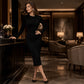 👗 50% Rabatt | Optisch längere Silhouette & elegante Taille – Asymmetrisches Midi-Kleid