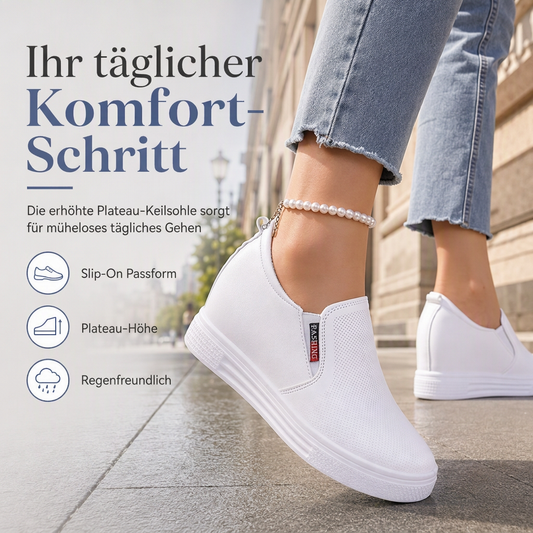 📊 Über 200.000 Verkäufe – Dankeschön mit 50% Rabatt! Damen-Slipper aus weichem Leder mit versteckter Erhöhung, flache rutschfeste Sohle