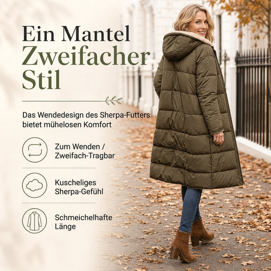 📢📢50%Rabatt!!!🎉✨Wendbare, wattierte Slim-Fit-Mantel mit Kapuze
