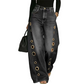 📢🎉50%Rabatt!!!🛍️👖 Weite Jeans für Damen mit Ösendetail