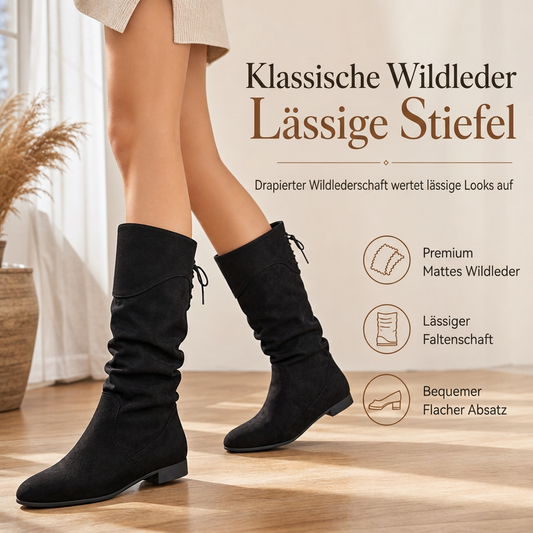 ⌛ Nur solange Vorrat reicht – danach regulärer Preis! Damen Schnürstiefel, schlupfende Wade-Mittelstiefel