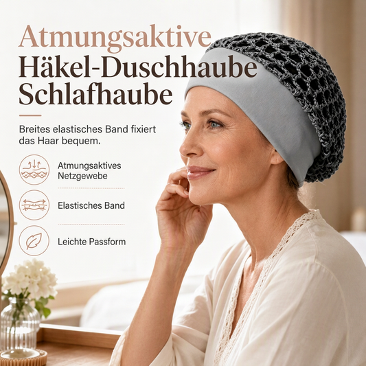 Elastisches, atmungsaktives Haarnetz mit breitem Mesh-Band, hohle Haarabdeckung