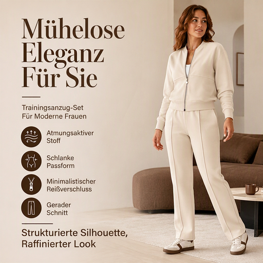 🌟 Der Look, den alle suchen – bei uns 50% günstiger! Damen-Set aus Jacke mit Reißverschluss und gerade geschnittenen Hosen