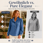 ⭐ 4,9 Sterne – nicht ohne Grund! Jeans-Oberteil für Damen mit Rüschenkragen und Puffärmeln