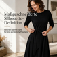 📢📢50%Rabatt!!!🎉✨Geripptes A-Linie-Midikleid für Damen mit Rundhalsausschnitt, 3/4-Ärmeln und Taschen