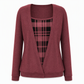 🔥Beliebtes Produkt ！✨Kariertes Strickoberteil für Damen im Layering-Look