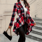 📢📢50%Rabatt!!!🎉✨Karierter Damen-Peplum-Mantel mit High-Low-Saum
