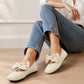 🌟 Der Look, den alle suchen – bei uns 50% günstiger! Flache Strick-Ballerinas mit Schleife und eckiger Zehenpartie für Damen