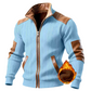 📢🎉50%Rabatt!!!🛍️✨Herren-Farbblock-Jacke mit warmem Futter und Reißverschluss
