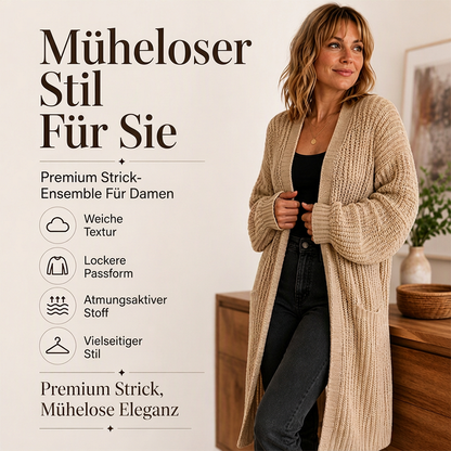 👥 Über 80.000 Käufer haben bereits zugeschlagen! Lässiger, grob gestrickter Long-Cardigan für Damen