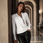 📢🎉50%Rabatt!!!🛍️✨Geripptes Damen-Oberteil mit asymmetrischem Reißverschluss
