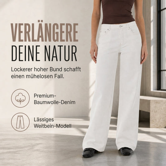 🌙 Heute um Mitternacht vorbei – verpassen Sie es nicht, sonst warten Sie ein Jahr! Damen Retro-Jeans mit hoher Taille und weitem Bein