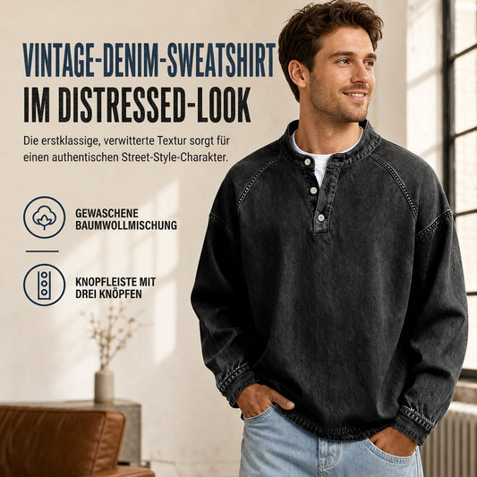 🔥Beliebtes Produkt ！✨Herren Vintage-Freizeit-Sweatshirt mit lockerer Passform