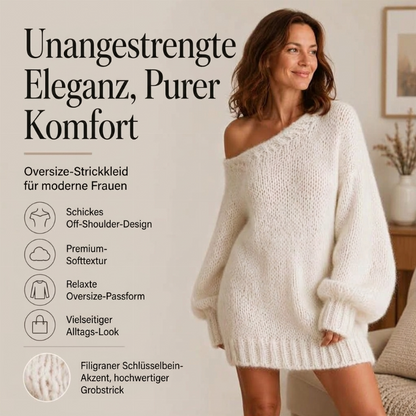 ⏰ Countdown läuft – 50% nur noch 3 Tage! Bequemes Schulterfreies Strickkleid für Damen