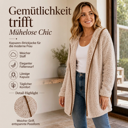 📦 Täglich 500+ Pakete versendet – der Wahnsinn! Legere Plüsch-Cardigan mit Kapuze für Damen
