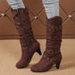 📢📢50% Rabatt + Gratis Versand✈👢Damen-Stiefel aus Kunstwildleder, lässige Kniehochstiefel