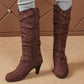 📢📢50% Rabatt + Gratis Versand✈👢Damen-Stiefel aus Kunstwildleder, lässige Kniehochstiefel