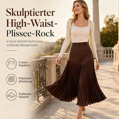 📢🎉50%Rabatt!!!🛍️✨Plissierter Rock mit Tupfenmuster und hohem Bund für Damen