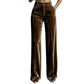 Lässige, weit geschnittene Damen-Hosen mit hohem Bund und fallendem Stoff