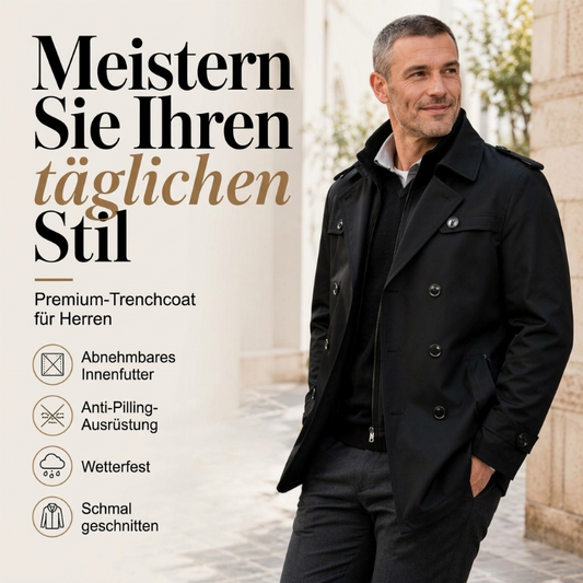 📦 Täglich 500+ Pakete versendet – der Wahnsinn! Herren-Trenchcoat mit abnehmbarem Futter