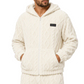 📢🎉50%Rabatt!!!🛍️✨Herren-Kapuzenjacke aus Sherpa-Fleece mit Zopfmuster-Prägung, Reißverschluss und Taschen